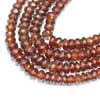 Natural Finest Hessonite Garnet Micro Faceted Roundel Beads Strand 4 Strands of 14 Inches Each and Size 3mm to 6.5mm approx.